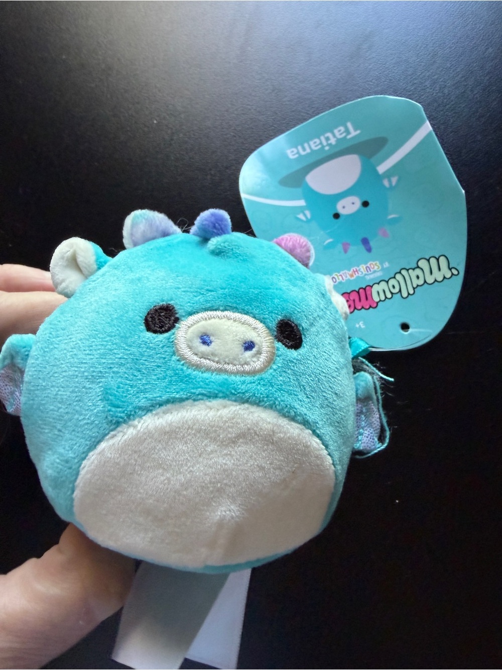 New Squishmallows MallowMees Tatiana Blue Dragon Squishy Toy Plush Squeeze 3+